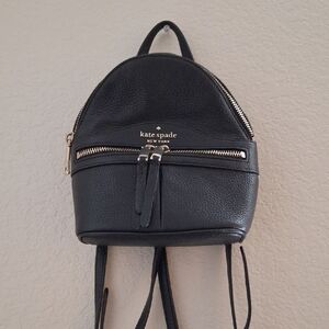 Kate Spade Black Backpack with Textured Finish, Mini Size & Almost New.